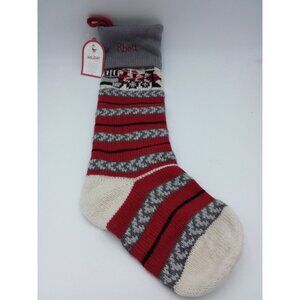 Pottery Barn Kids Rhett Natural Fair Isle Train Wool Christmas Xmas Stocking